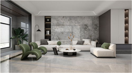 欧神诺瓷砖：130㎡现代简约风，客厅背景墙这样子装，又美又高级！