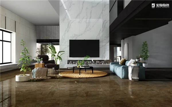 宏陶通体瓷砖客厅系列 彰显空间典雅风范