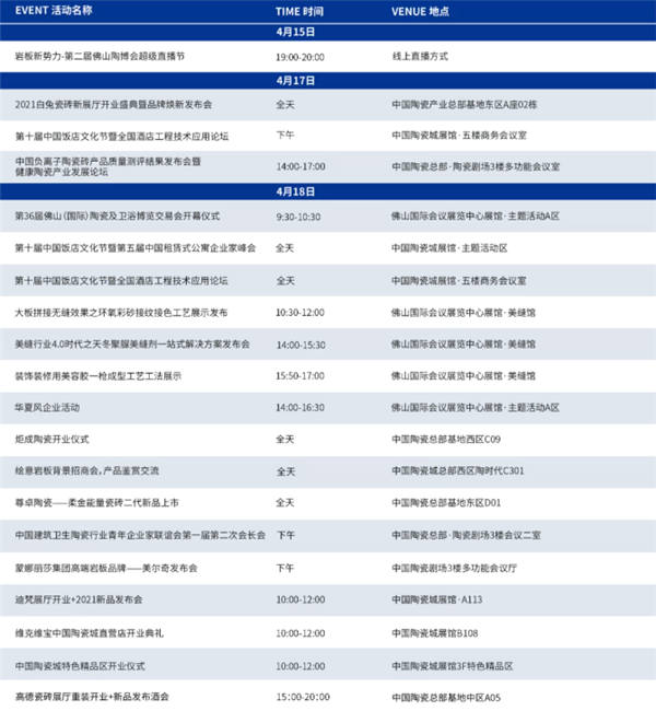 第36届佛山陶博会精彩活动一览表