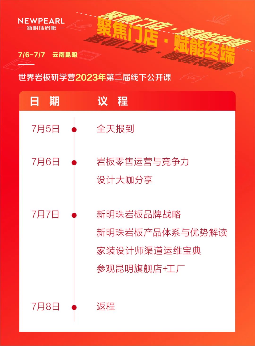 世界岩板研学营丨新明珠岩板2023年第二届线下公开课预告